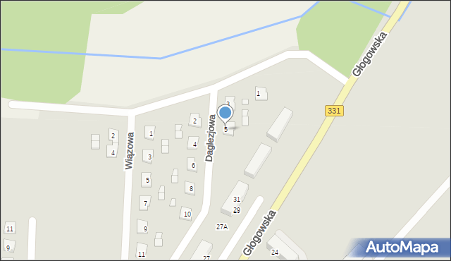 Chocianów, Daglezjowa, 5, mapa Chocianów