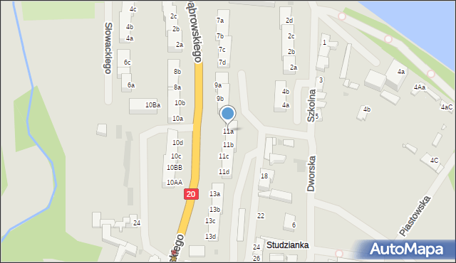 Chociwel, Dąbrowskiego Henryka, gen., 11a, mapa Chociwel