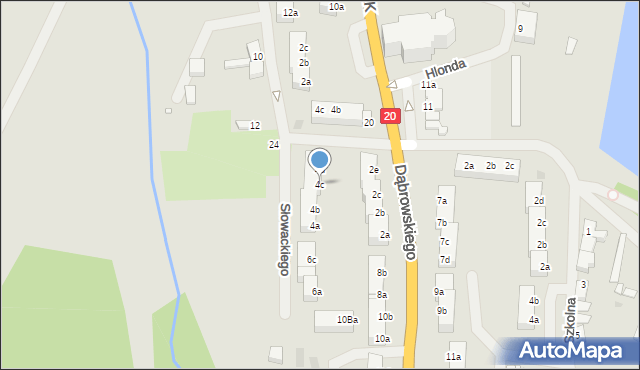 Chociwel, Dąbrowskiego Henryka, gen., 4c, mapa Chociwel