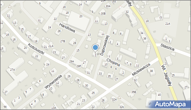 Choszczno, Dąbrowskiej Marii, 1, mapa Choszczno