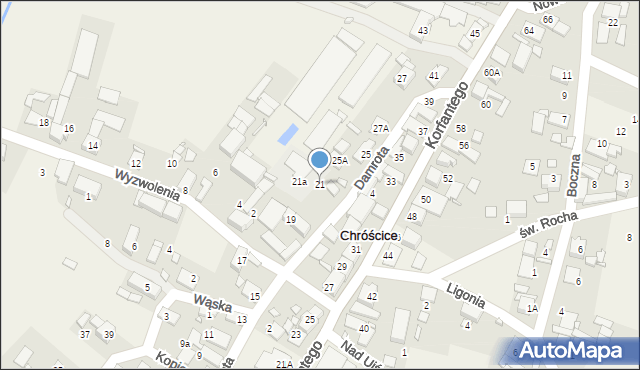 Chróścice, Damrota, 21, mapa Chróścice
