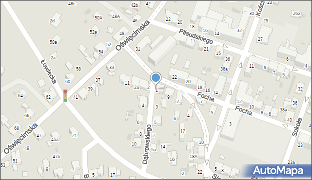 Chrzanów, Dąbrowskiego Jarosława, gen., 1, mapa Chrzanów