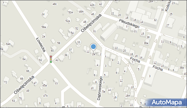 Chrzanów, Dąbrowskiego Jarosława, gen., 2a, mapa Chrzanów