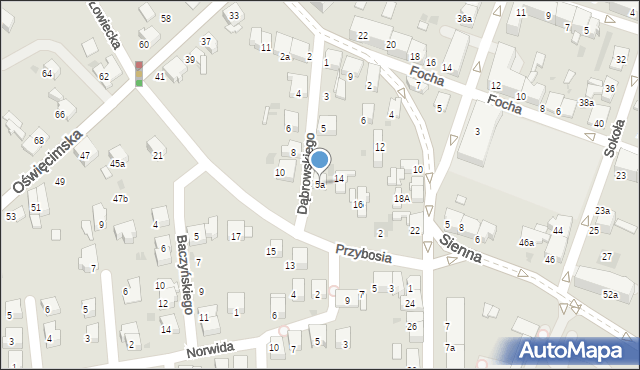 Chrzanów, Dąbrowskiego Jarosława, gen., 5a, mapa Chrzanów