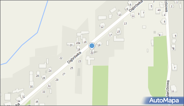 Cisie, Dąbrówka, 21, mapa Cisie