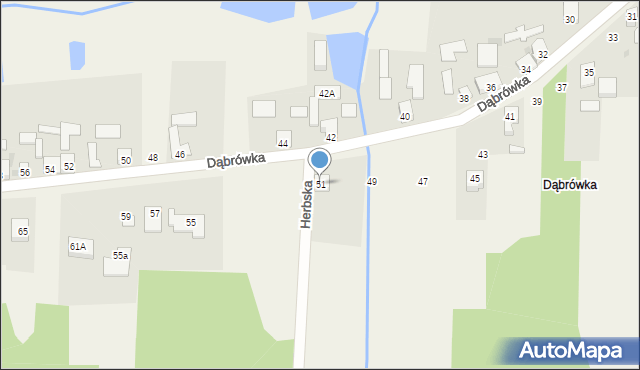 Cisie, Dąbrówka, 51, mapa Cisie