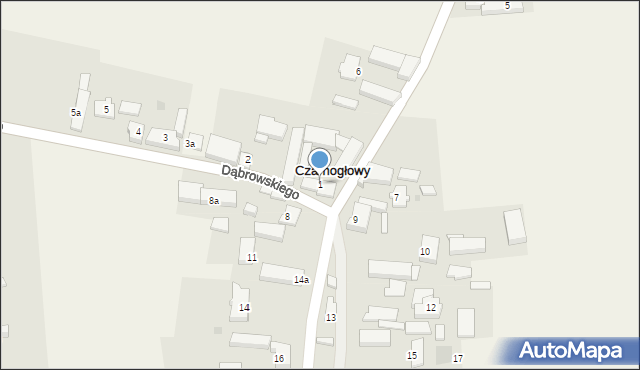 Czarnogłowy, Dąbrowskiego, 1, mapa Czarnogłowy