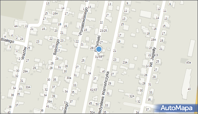 Częstochowa, Dąbrówki, 31/33, mapa Częstochowy