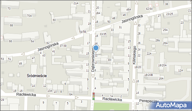 Częstochowa, Dąbrowskiego Henryka, gen., 12, mapa Częstochowy