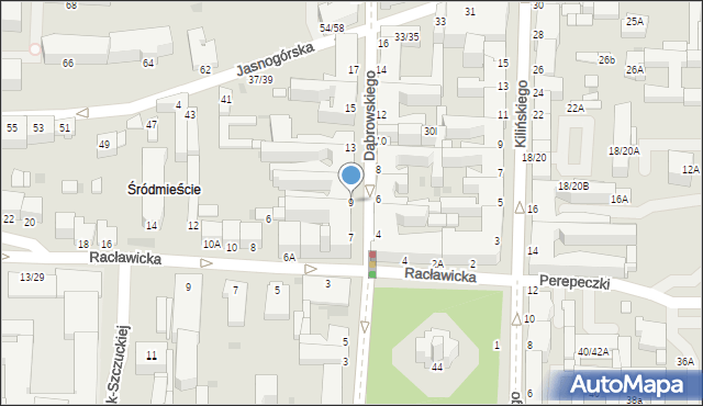 Częstochowa, Dąbrowskiego Henryka, gen., 9, mapa Częstochowy