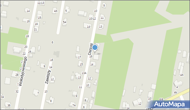 Częstochowa, Danusi, 16A, mapa Częstochowy