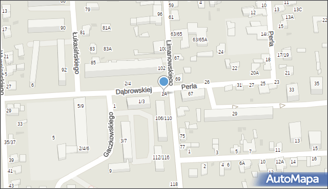 Częstochowa, Dąbrowskiej Marii, 1A, mapa Częstochowy