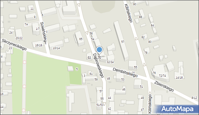 Częstochowa, Dąbrowskiego Henryka, gen., 50, mapa Częstochowy