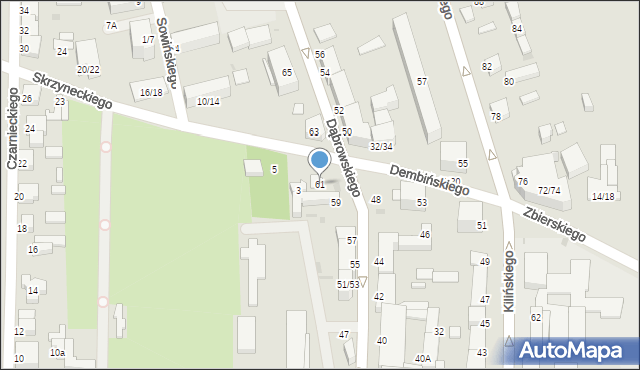 Częstochowa, Dąbrowskiego Henryka, gen., 61, mapa Częstochowy