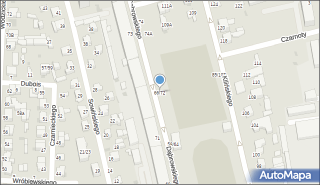 Częstochowa, Dąbrowskiego Henryka, gen., 66/72, mapa Częstochowy