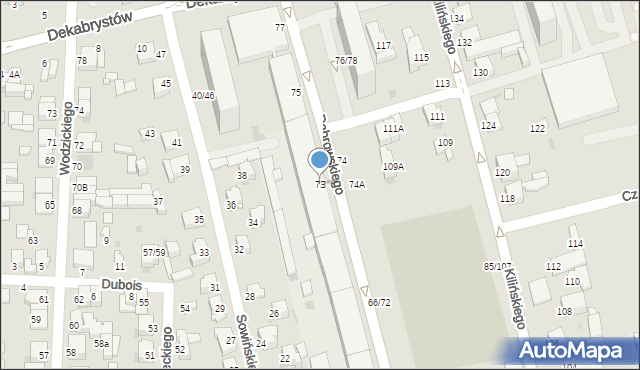 Częstochowa, Dąbrowskiego Henryka, gen., 73, mapa Częstochowy