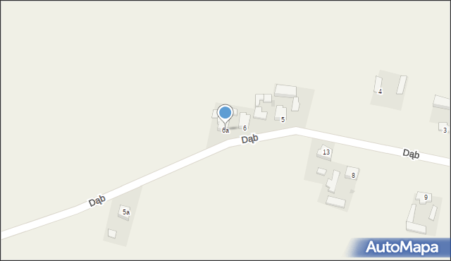 Dąb, Dąb, 6a, mapa Dąb