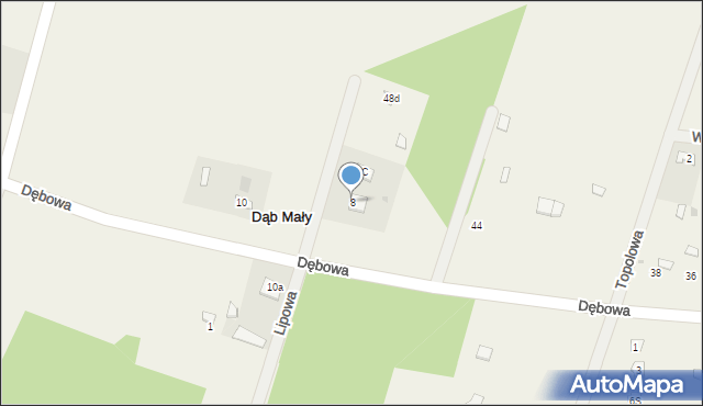 Dąb Mały, Dąb Mały, 8, mapa Dąb Mały