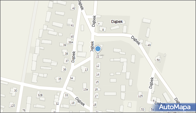 Dąbek, Dąbek, 11, mapa Dąbek