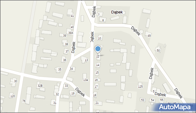 Dąbek, Dąbek, 12, mapa Dąbek