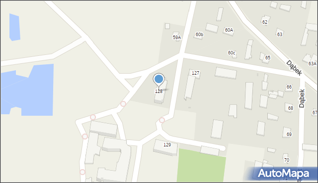 Dąbek, Dąbek, 128, mapa Dąbek