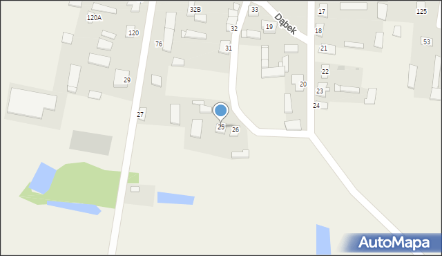 Dąbek, Dąbek, 25, mapa Dąbek