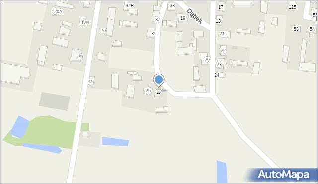 Dąbek, Dąbek, 26, mapa Dąbek