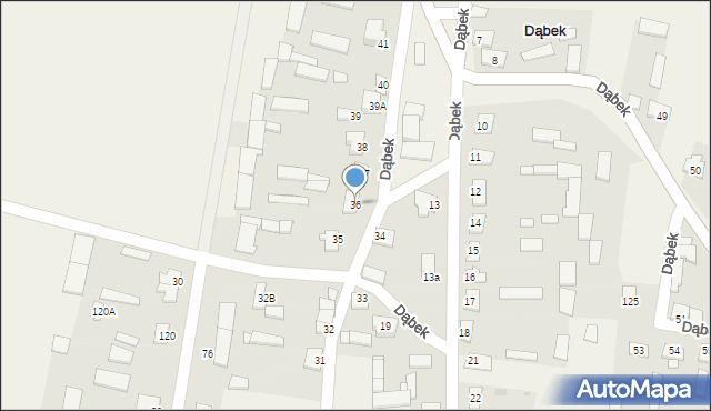 Dąbek, Dąbek, 36, mapa Dąbek