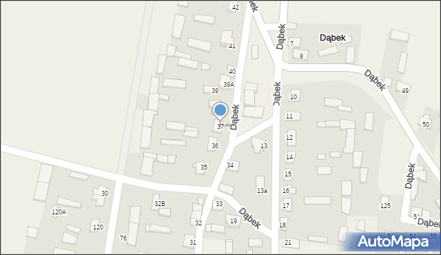 Dąbek, Dąbek, 37, mapa Dąbek