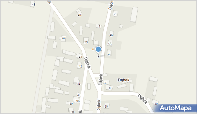 Dąbek, Dąbek, 5, mapa Dąbek