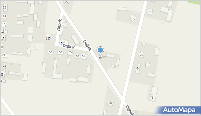 Dąbek, Dąbek, 58, mapa Dąbek
