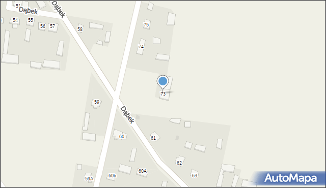 Dąbek, Dąbek, 73, mapa Dąbek
