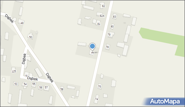 Dąbek, Dąbek, 77, mapa Dąbek
