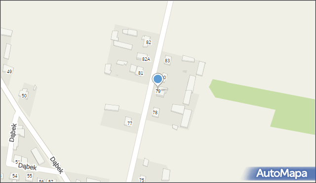 Dąbek, Dąbek, 79, mapa Dąbek
