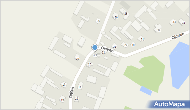 Dąbek, Dąbek, 23, mapa Dąbek