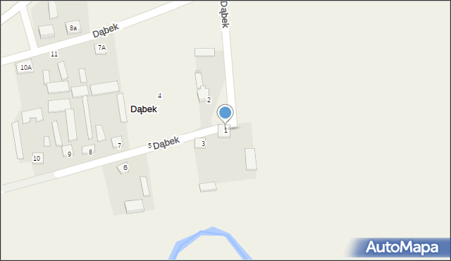 Dąbek, Dąbek, 1, mapa Dąbek