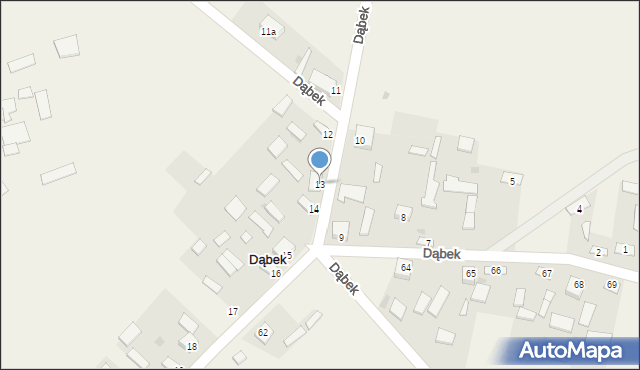 Dąbek, Dąbek, 13, mapa Dąbek