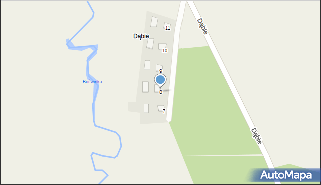 Dąbie, Dąbie, 8, mapa Dąbie