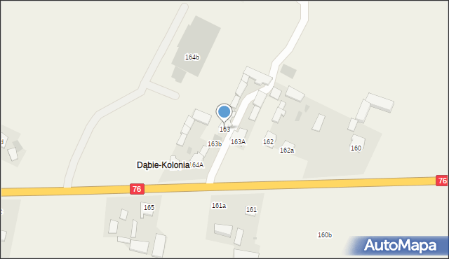 Dąbie, Dąbie, 163, mapa Dąbie
