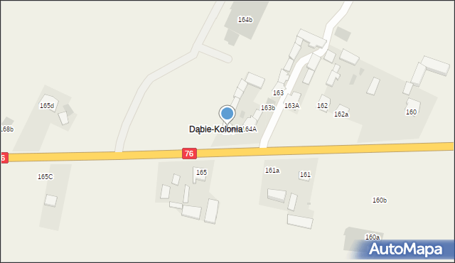 Dąbie, Dąbie, 164, mapa Dąbie