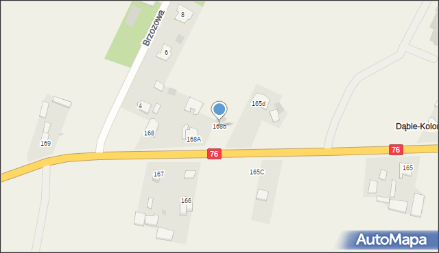 Dąbie, Dąbie, 168b, mapa Dąbie