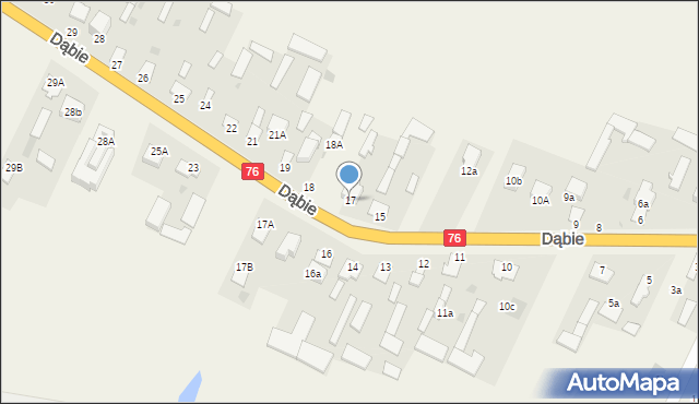 Dąbie, Dąbie, 17, mapa Dąbie