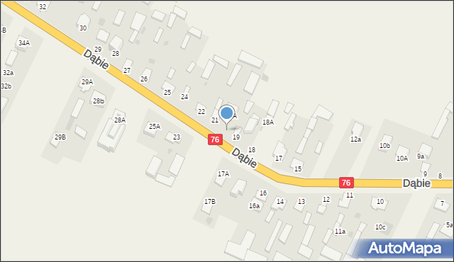 Dąbie, Dąbie, 20, mapa Dąbie