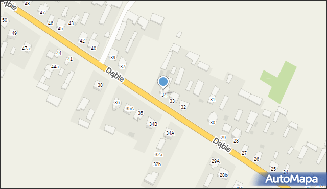 Dąbie, Dąbie, 34, mapa Dąbie
