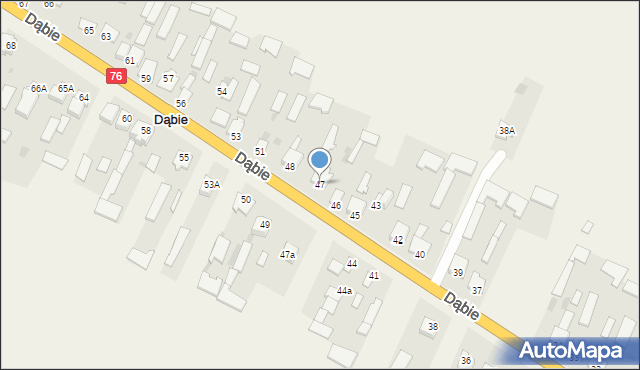 Dąbie, Dąbie, 47, mapa Dąbie