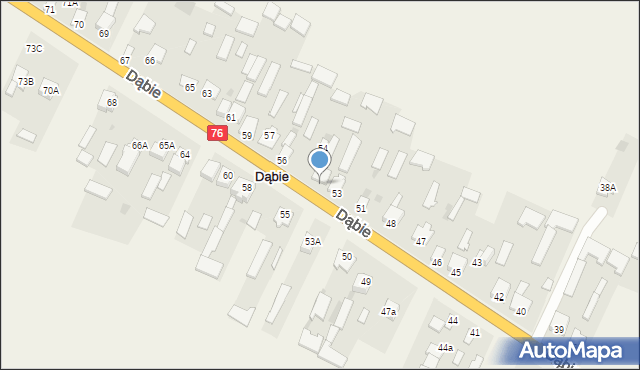 Dąbie, Dąbie, 54B, mapa Dąbie