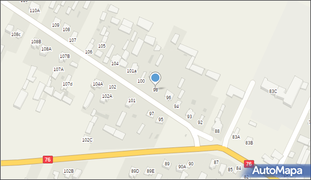 Dąbie, Dąbie, 98, mapa Dąbie