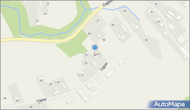 Dąbie, Dąbie, 54, mapa Dąbie