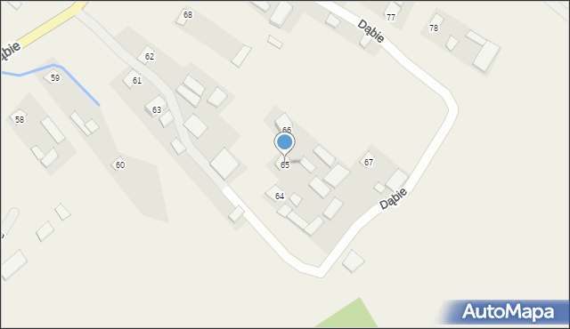 Dąbie, Dąbie, 65, mapa Dąbie