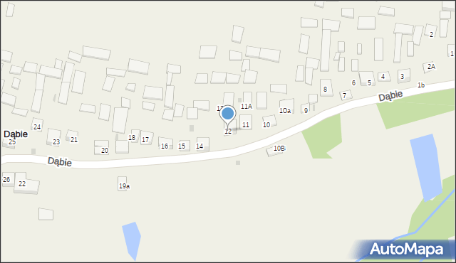 Dąbie, Dąbie, 12, mapa Dąbie